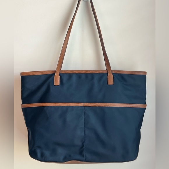 Michael Kors Kempton Navy Blue Nylon Tote Bag with Pockets - Picture 4 of 14